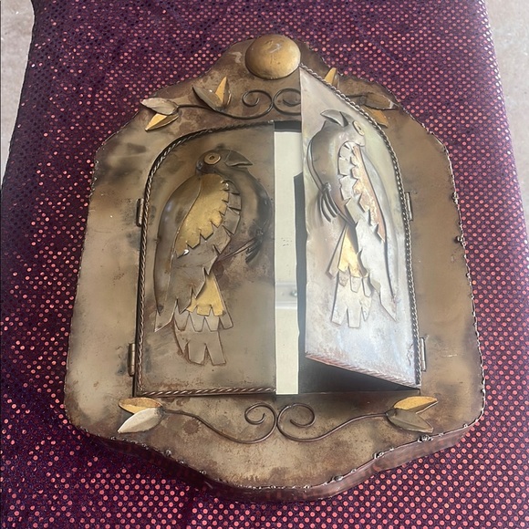 Antique Bronze Wall Decor with Bird Design